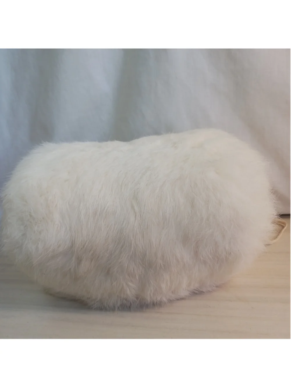 Vintage Childs Rabbit Fur Muff White Fur Muff Hand Warmer 8